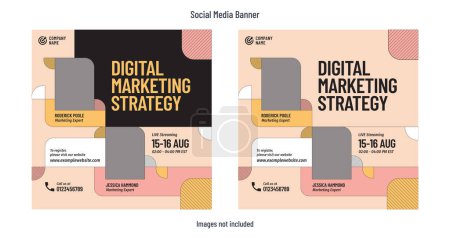 Illustration for Digital Marketing Webinar Social Media Banner - Royalty Free Image