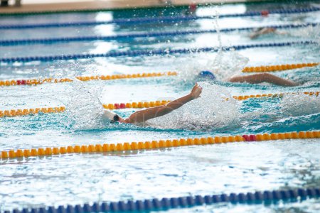 Rennen der Freistilschwimmer im Becken