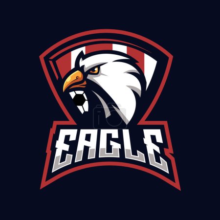 Illustration for Eagle sport mascot logo desgn illustration vector - Royalty Free Image