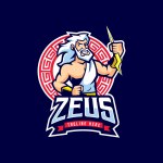 Zeus God Mascot Logo Design Vector