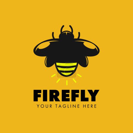 Ilustración de Firefly Logo Design Vector. Icono de luciérnagas moderno y minimalista - Imagen libre de derechos