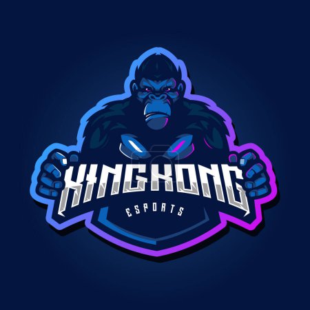 Kingkong esports Maskottchen Logo Vector