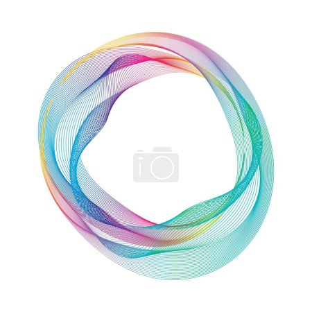 Ilustración de Abstract rainbow circle wave frame background. Vector illustration. - Imagen libre de derechos