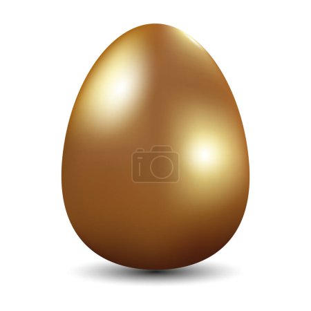Téléchargez les illustrations : Œuf doré de Pâques 3D. Illustration vectorielle isolée - en licence libre de droit