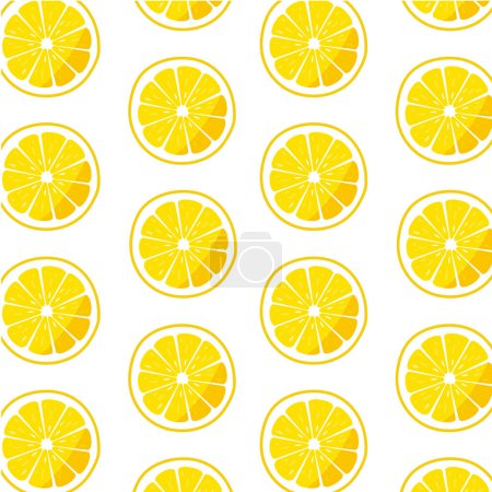 Seamless pattern with lemon slices. Vector illustration