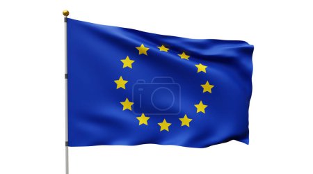 Bandera de la Unión Europea 3d Render Illustration.
