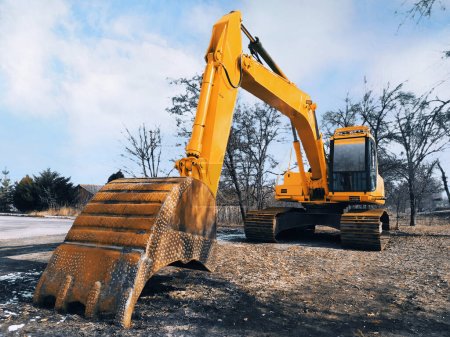 Photo for Industial heavy machine Excavator construction site - Royalty Free Image