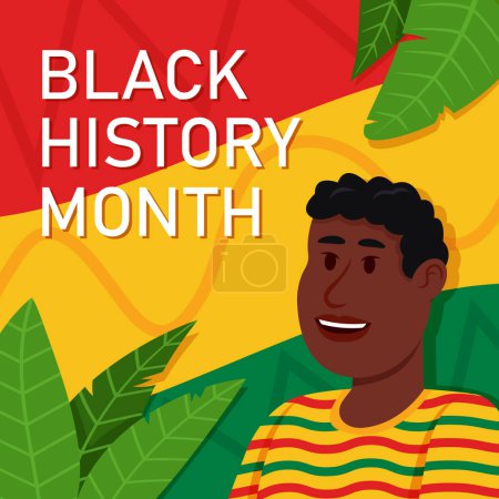 Téléchargez les illustrations : Homme africain célébrant le Mois de l'histoire des Noirs en février. - en licence libre de droit