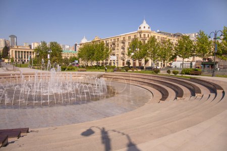 Photo for Baku. Azerbaijan. 05.03.2021. Big beautiful fountain in the park. - Royalty Free Image