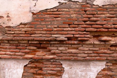 Old last century red brick wall. Ganja city. Azerbaijan.