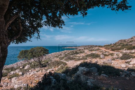 Photo for View of rocky southern Crete coastline along the E4 walking trail near Loutro. - Royalty Free Image