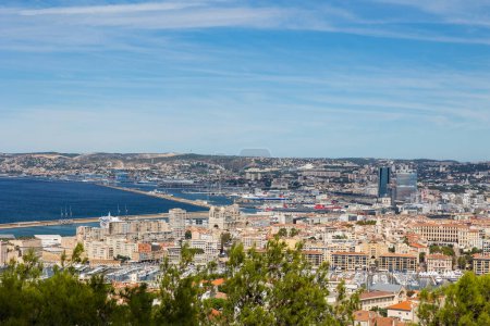 Photo for View of the Port of Marseille from the Basilica Notre-Dame de la Garde - Royalty Free Image
