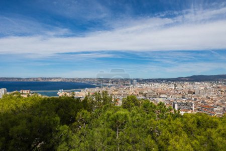 Photo for View of the Port of Marseille from the Basilica Notre-Dame de la Garde - Royalty Free Image