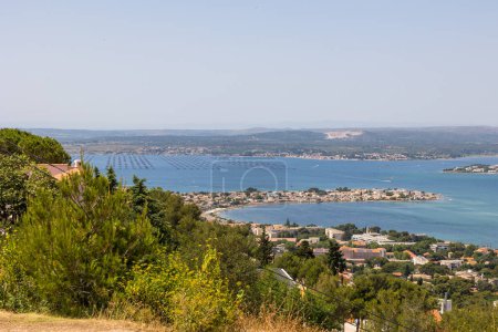 Photo for View on the Thau Lagoon from the Mont Saint-Clair in Sete on a sunny summer day - Royalty Free Image