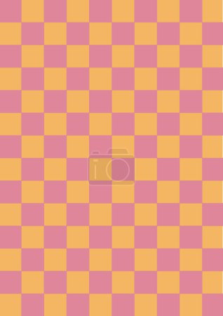 Ilustración de Tablero de ajedrez retro groovy 70 90 textura fondo. Tablero hippie vintage vibrante, ondas, patrón de malla. Ilustración psicodélica vectorial en estilo Y2k - Imagen libre de derechos