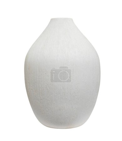 Téléchargez les photos : Vase en céramique fleur blanche vide isolé sur fond blanc pour une utilisation de décoration à la maison - en image libre de droit