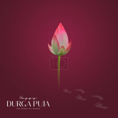Illustration for Shubho Sharodiya Creative Design for Durga Puja Starting with Bengali Typography - Royalty Free Image