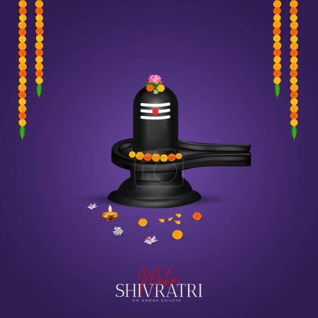 Illustration for Happy Maha Shivratri | Maha Shivaratri Wishes | Happy Maha Shivratri Social Media Post | Shivratri Web Banner, Story, Print - Royalty Free Image