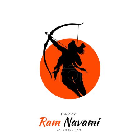 Illustration for Happy Ram Navami festival of India Social Media Post - Royalty Free Image