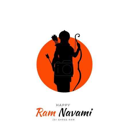 Ilustración de Happy Ram Navami festival de la India Social Media Post - Imagen libre de derechos