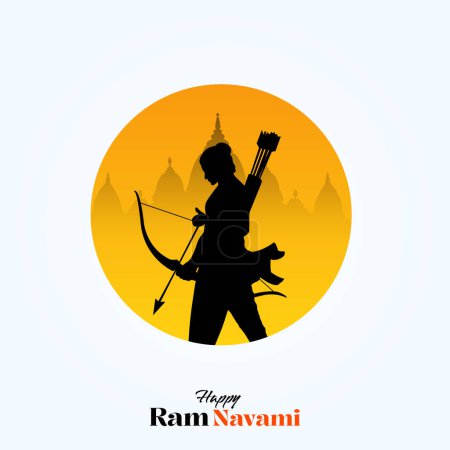 Illustration for Happy Ram Navami festival of India Social Media Post - Royalty Free Image
