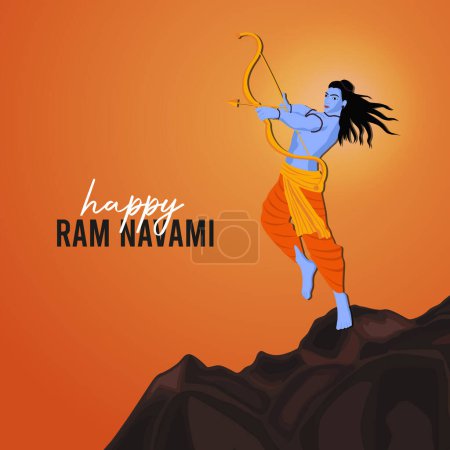 Téléchargez les illustrations : Happy Ram Navami festival de l'Inde Social Media Post - en licence libre de droit