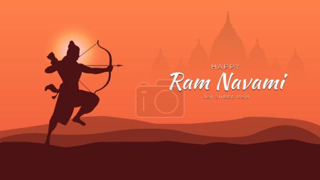 Ilustración de Happy Ram Navami festival de la India Social Media Post - Imagen libre de derechos