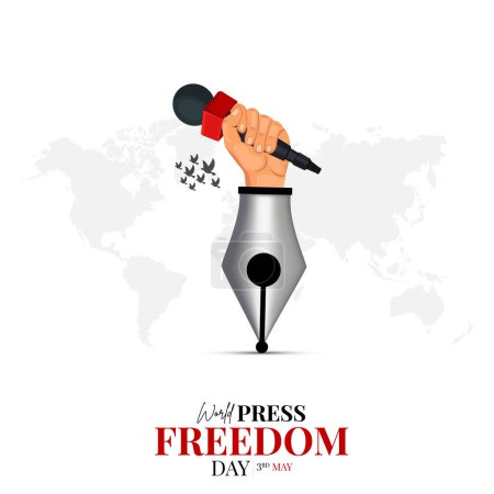 Día Mundial de la Libertad de Prensa Social Media Post. Día Mundial de la Libertad de Prensa o Día Mundial de la Prensa para concienciar sobre la importancia de la libertad de prensa.