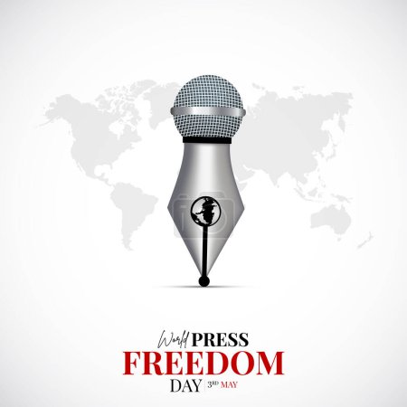 Illustration for World Press Freedom Day Social Media Post. World Press Freedom Day or World Press Day To Raise Awareness of The Importance of Freedom of The Press. - Royalty Free Image