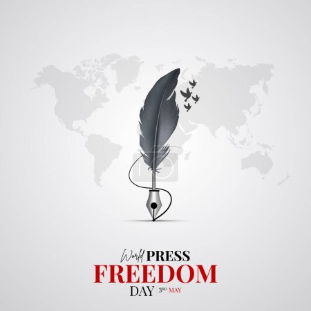Illustration for World Press Freedom Day Social Media Post. World Press Freedom Day or World Press Day To Raise Awareness of The Importance of Freedom of The Press. - Royalty Free Image