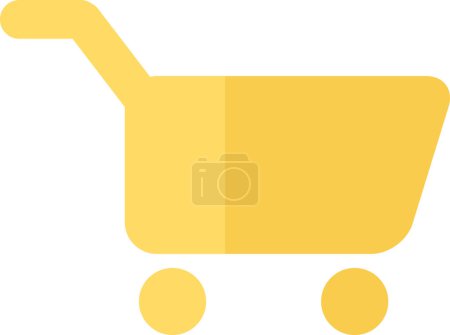 Illustration for Shopping cart internet website button icon vector. Market or supermarket equipment for transporting product. Purchase in store online, e-commerce and consumerism flat cartoon illustration - Royalty Free Image
