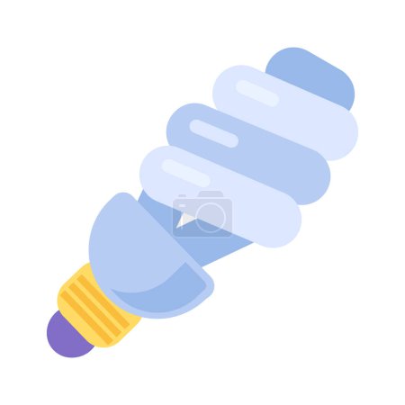 Illustration for Hazardous waste pollution. Spiral fluorescent lamp icon. Toxic Materials. Hazardous waste separation problem. Element for infographics design. Simple flat vector isolated on white background - Royalty Free Image