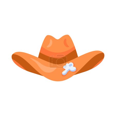 Sorting old unwanted clothes. Old stained cowboy hat. Items out of use and fabric to disposal. Recycling of textile industrial products. Simple cartoon flat vector icon isolated on white background