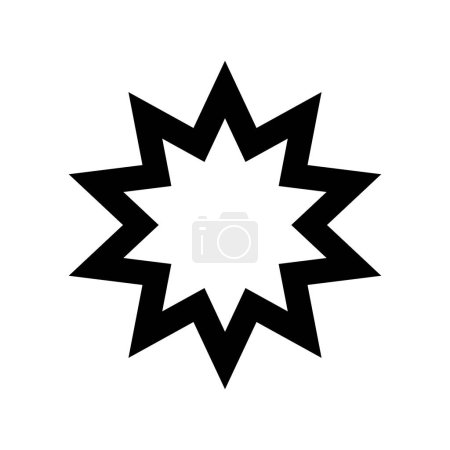Stern Bethlehem mystisches religiöses Symbol. Geistliches Tierkreiszeichen traditioneller Kultur der Anbetung und Verehrung. Einfacher schwarzweißer Vektor isoliert auf weißem Hintergrund