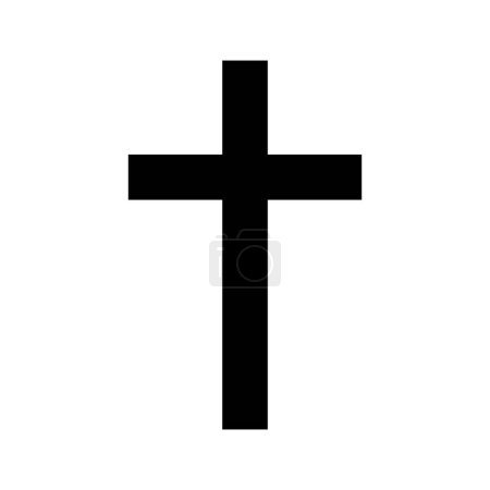Crucifixion mystical religious symbol. Spiritual bible sign of traditional culture of worship and veneration. Simple black and white vector isolated on white background