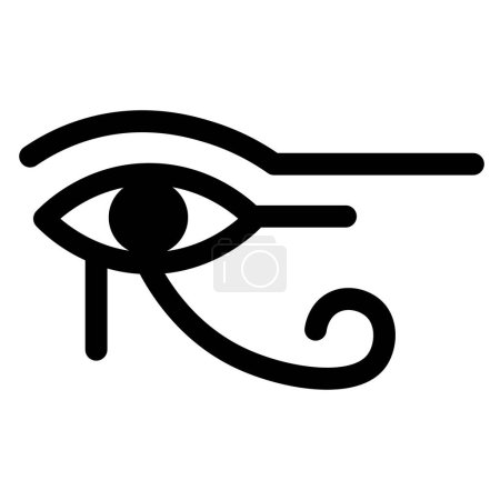 Ra eye mystisches religiöses Symbol. Spirituelles ägyptisches Gotteszeichen traditioneller Kultur der Anbetung und Verehrung. Einfacher schwarzweißer Vektor isoliert auf weißem Hintergrund