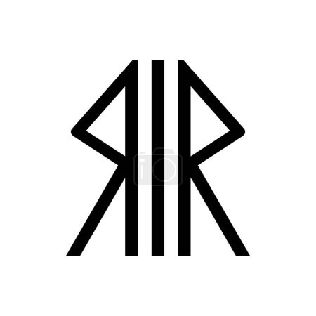 Runenmonogramm mystisches religiöses Symbol. Geistliches Wikinger-Zeichen traditioneller Kultur der Anbetung und Verehrung. Einfacher schwarzweißer Vektor isoliert auf weißem Hintergrund