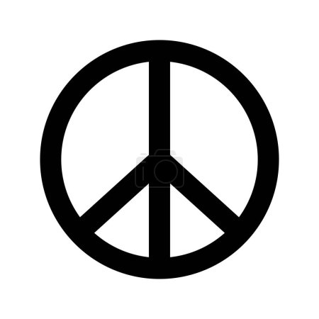 Signo de paz, símbolo religioso. Pictograma pacifista de la cultura tradicional de culto y veneración. Simple vector blanco y negro aislado sobre fondo blanco