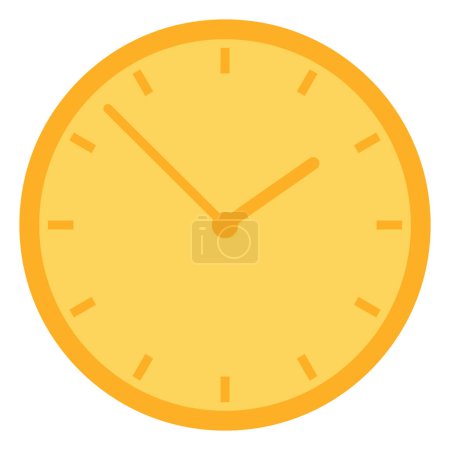 Illustration for Circle wall clock icon. Stopwatch measurement face, business process stroked flat element for modern and retro design. Simple color vector pictogram isolated on white background - Royalty Free Image