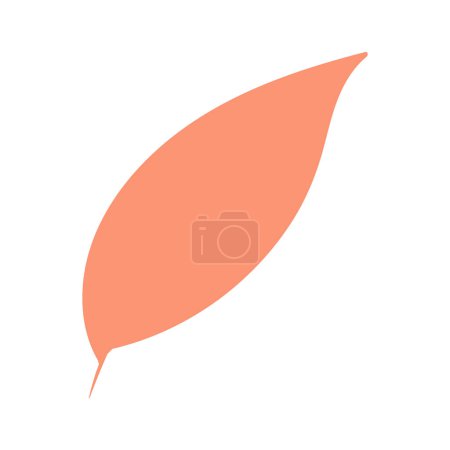 Tree leaf silhouette, September herbarium. Bright autumn plant foliage flat illustration. Simple cartoon vector hand drawn isolated on white background