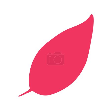 Silhouette eines Baumblattes, Umriss eines Herbariums. Leuchtend herbstliches rotes Laub flache Illustration. Einfache Cartoon Vektor Hand isoliert auf weißem Hintergrund gezeichnet