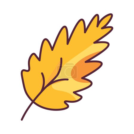 Herbst Schöne Laubblätter gestreichelt Illustration. Baumblatt, Herbarium. Einfache Karikatur mehrfarbige Vektorhand isoliert auf weißem Hintergrund gezeichnet