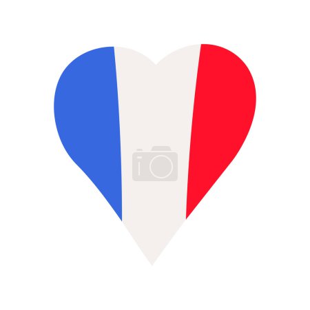 Téléchargez les illustrations : Symbole coeur France avec rayures drapeau - en licence libre de droit