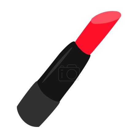 Illustration for Flat cartoon cute red lipstick icon - Royalty Free Image