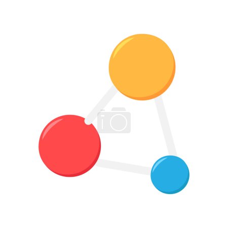 Illustration for Structure of complex drug molecule icon. Volumetric lattice of substance, medical stroked cartoon element for modern and retro design. Simple color vector pictogram isolated on white background - Royalty Free Image