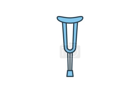 Illustration for Axillary Crutches icon. Icon related to medical tools. flat line icon style. Simple vector design editable - Royalty Free Image