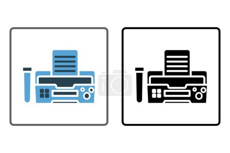 Illustration for Fax Machine, Icon. Icon related to Communication. Suitable for web site design, app, user interfaces. Solid icon style. Simple vector design editable - Royalty Free Image