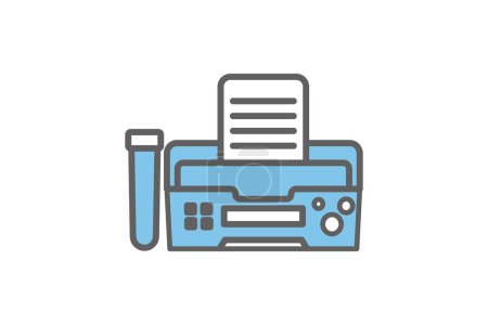 Illustration for Fax Machine, Icon. Icon related to Communication. Suitable for web site design, app, user interfaces. Flat line icon style. Simple vector design editable - Royalty Free Image