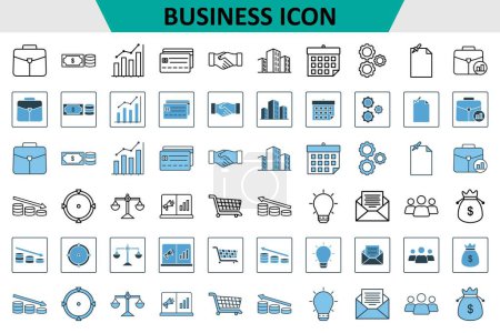 Illustration for Business Icon Set Icon. Icon related to Business and survey. Suitable for web site design, app, UI, user interfaces. Line, solid, flat line icon style. Simple vector design editable - Royalty Free Image