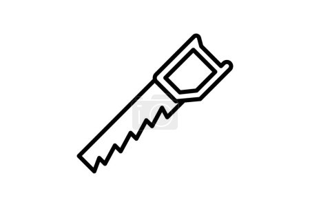 Illustration for Saw Icon. Icon related to Construction. suitable for web site, app, user interfaces, printable etc. Line icon style. Simple vector design editable - Royalty Free Image